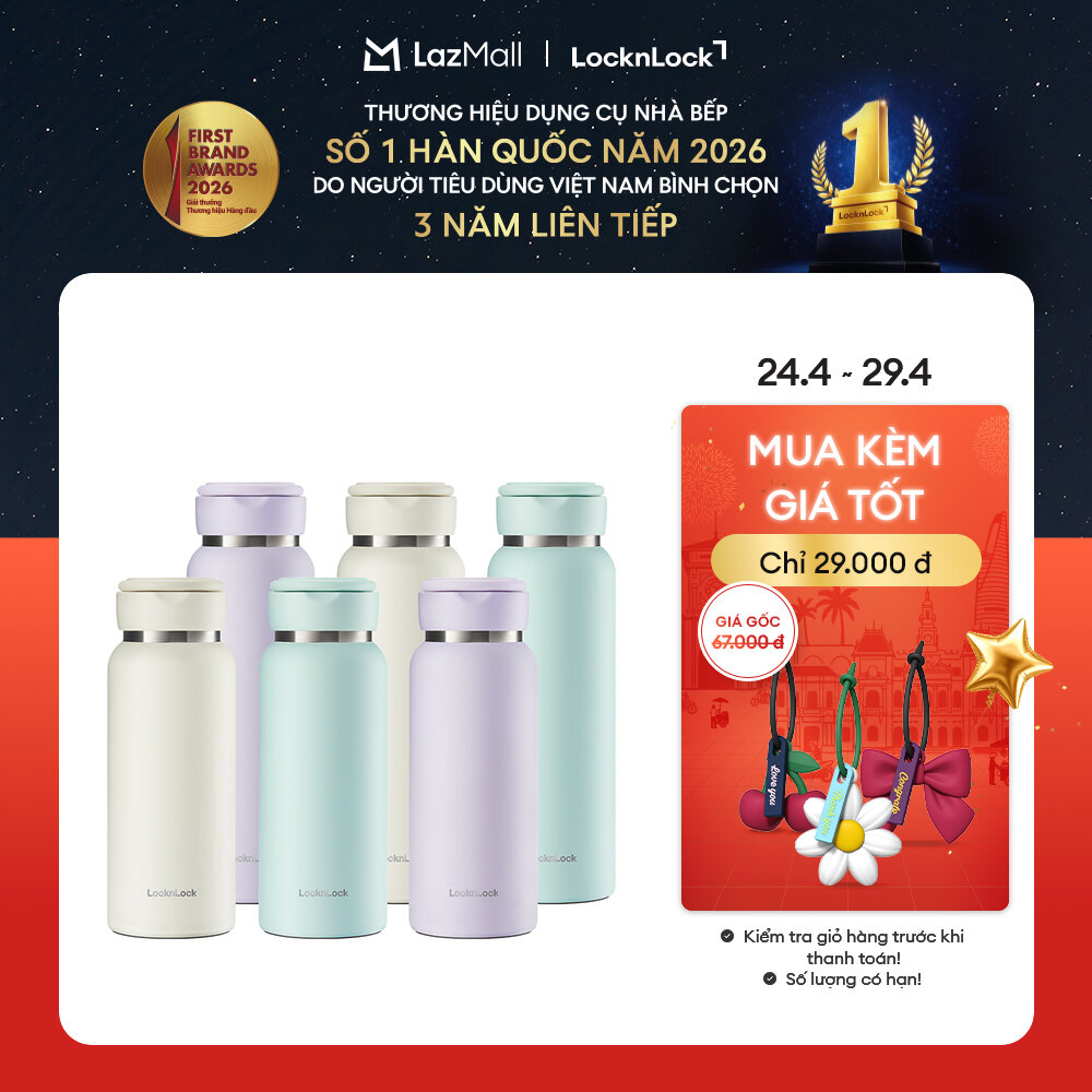 LHC4321 - Bình giữ nhiệt LocknLock Sling Ring Tumbler 650ml - Màu ngà/Màu Tím/Màu Xanh