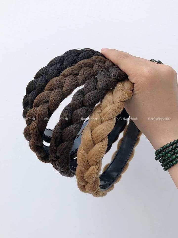 Băng Đô Tóc Giả Tóc Cài Bím 3cm