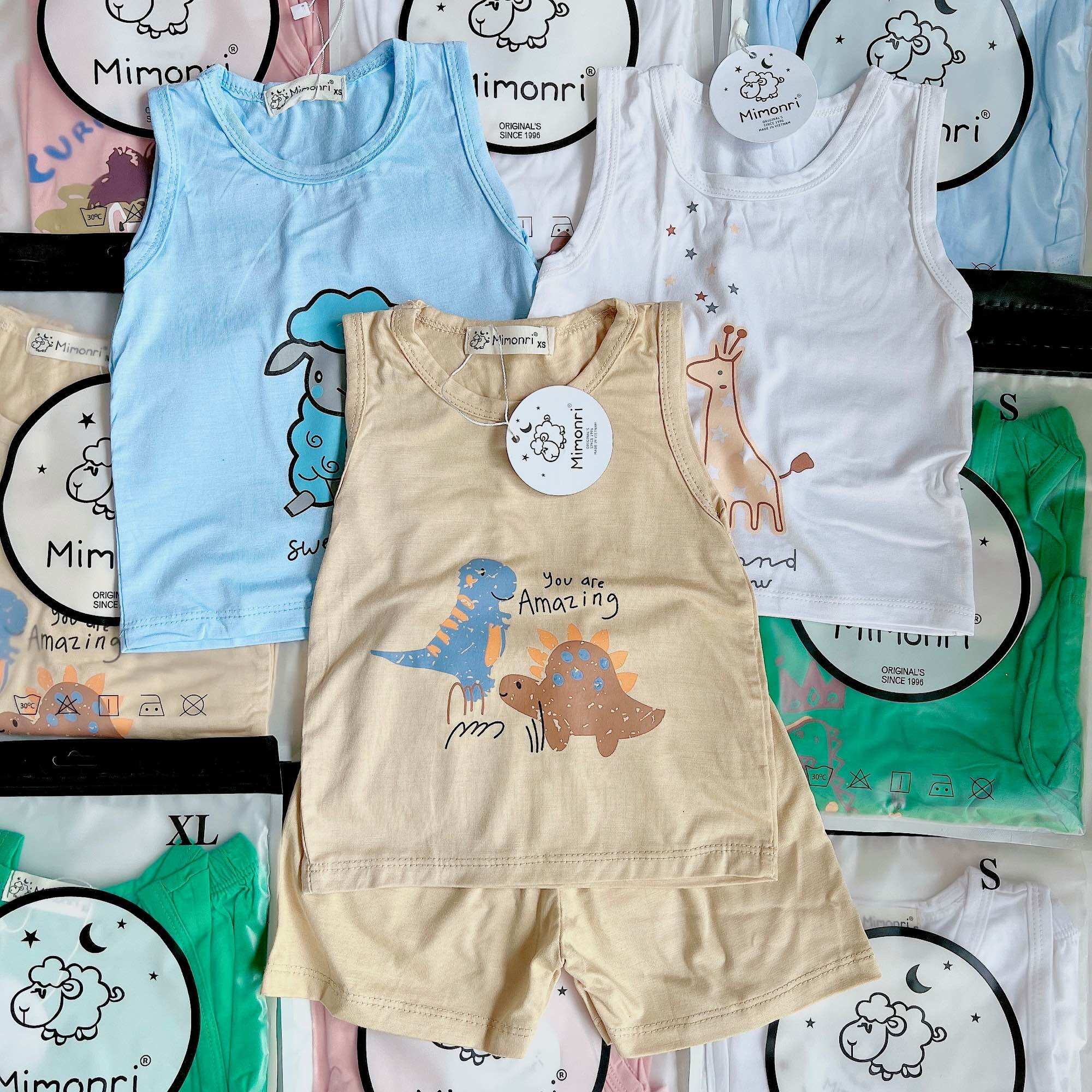 Bộ thun lạnh ba lỗ cho bé 5-18kg ( bl cừu )