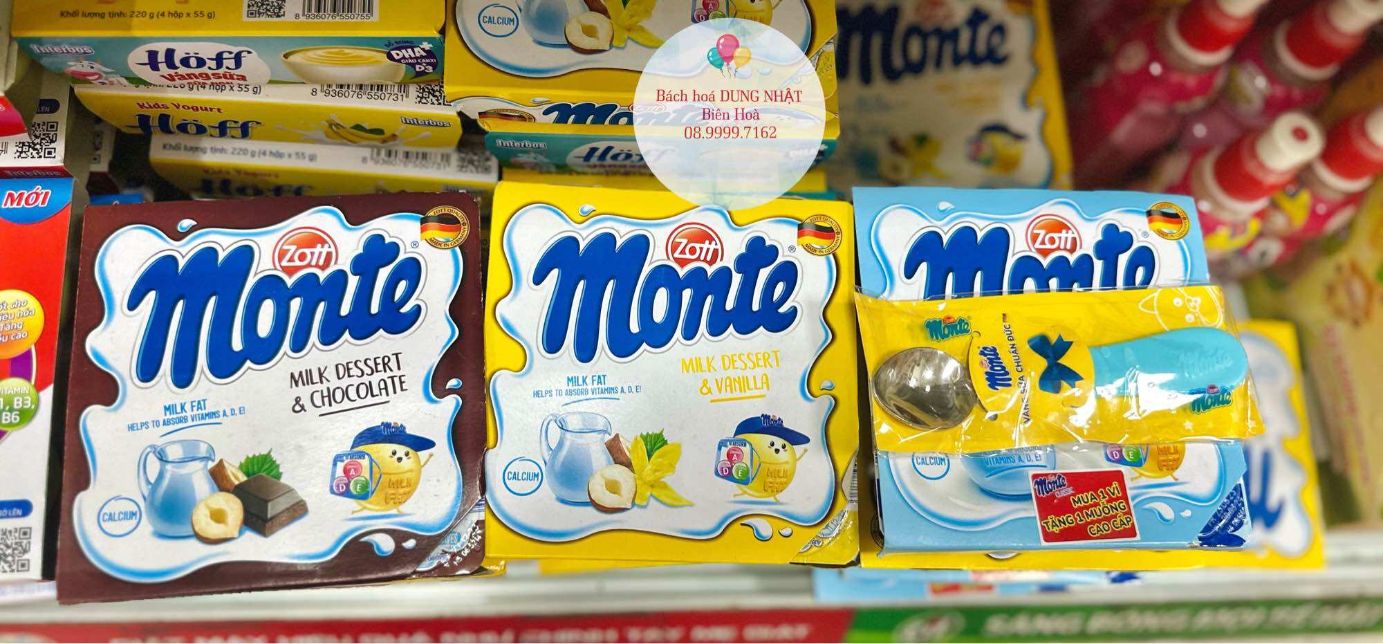 Lốc 4 hộp váng sữa Zott Monte đủ vị 220g