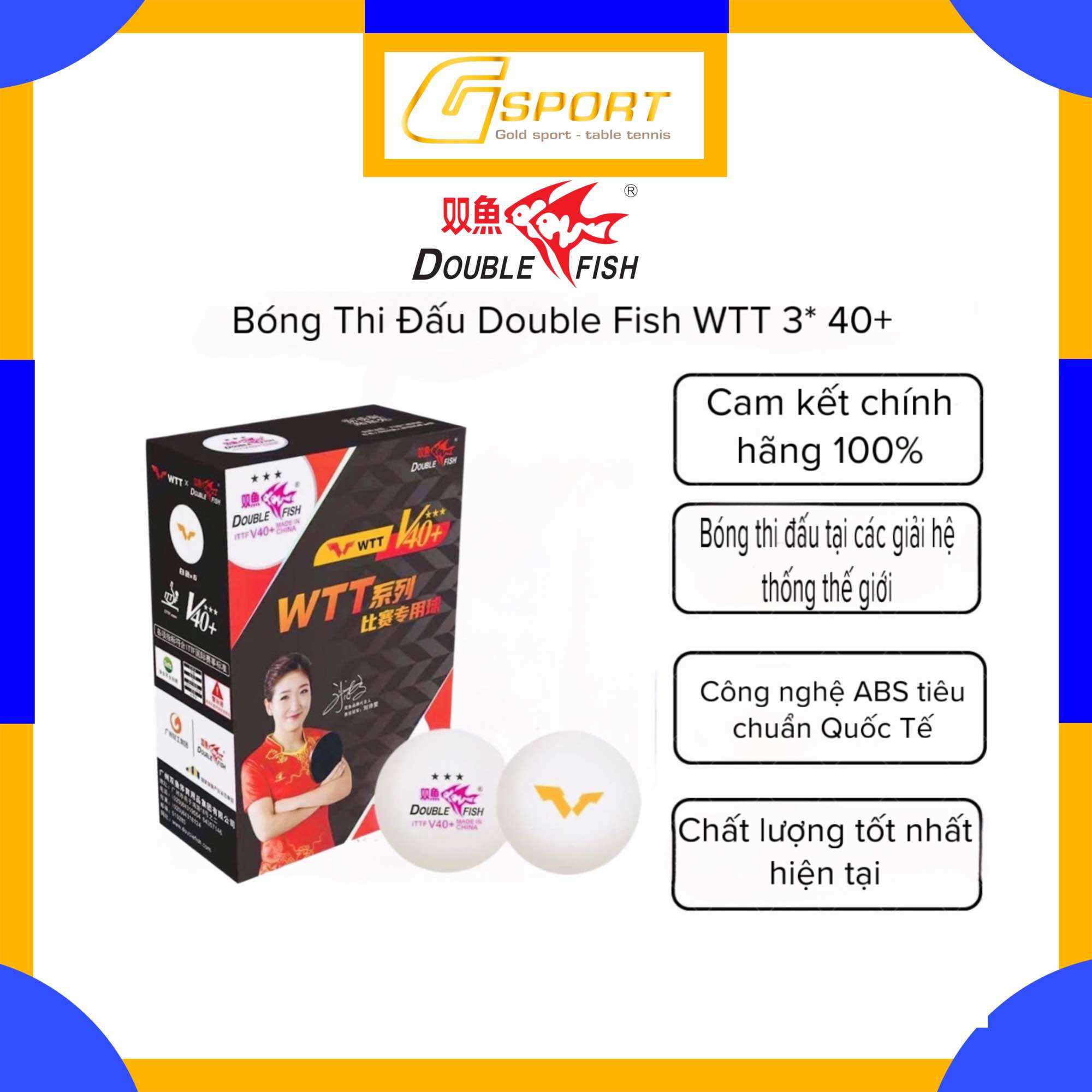 Quả bóng bàn double fish wtt