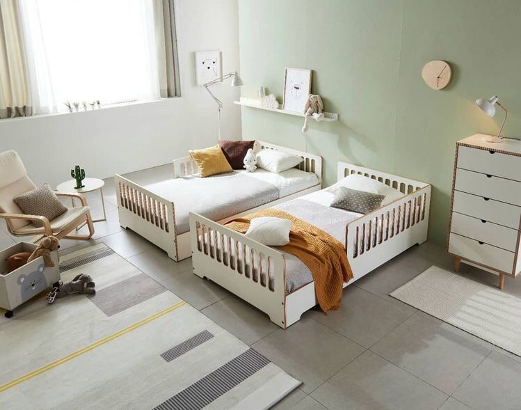 Giường Montessori gỗ trẻ em giường gỗ trẻ em Chilling phong cách Korea gỗ plywood tiêu chuẩn xuất khẩu.
