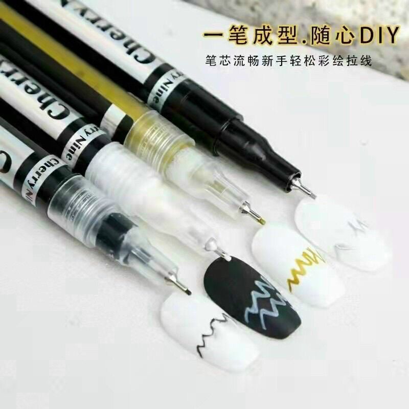 Bút vẽ nét nail đen trắng