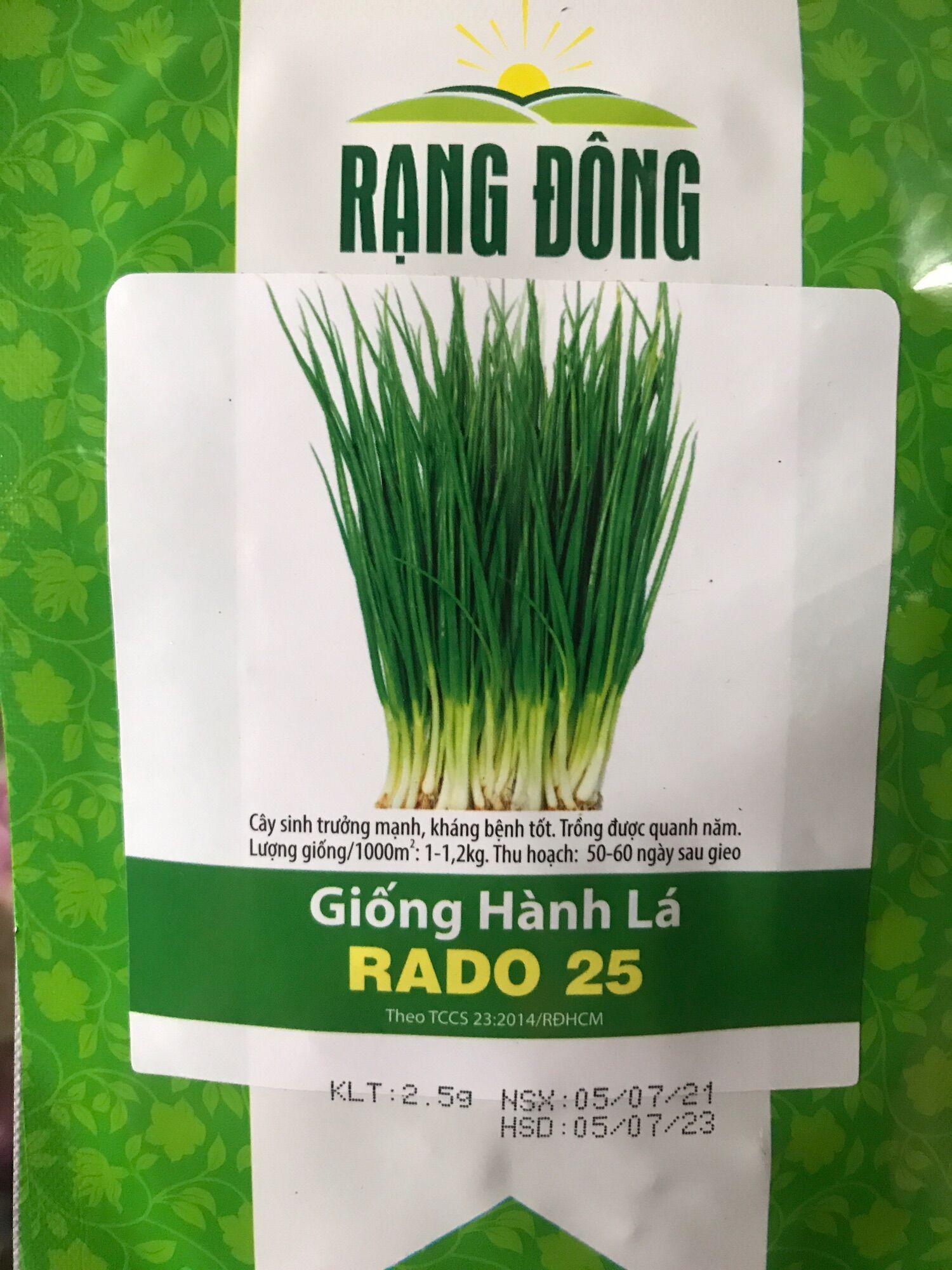 Hạt giống hành lá rado 25