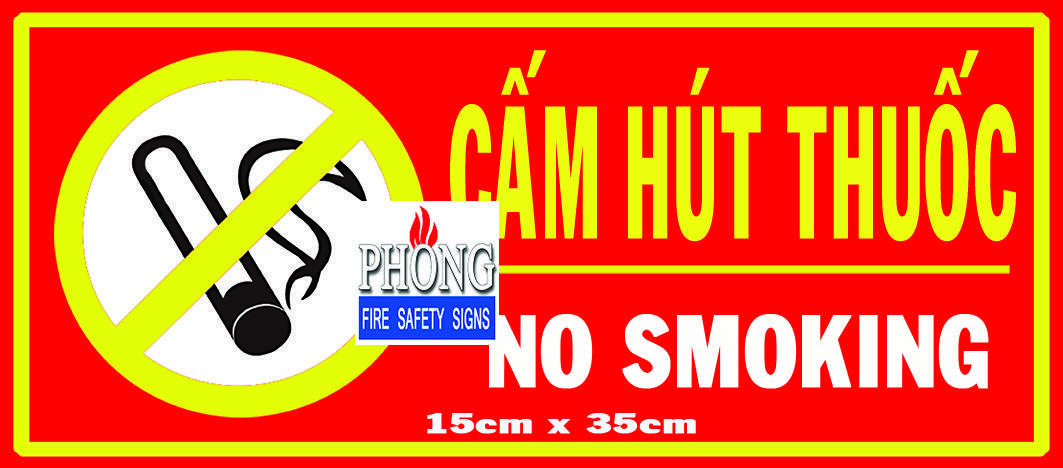 Bảng Cấm Lửa, Cấm Hút Thuốc (Mica/Thiếc Không Gỉ)