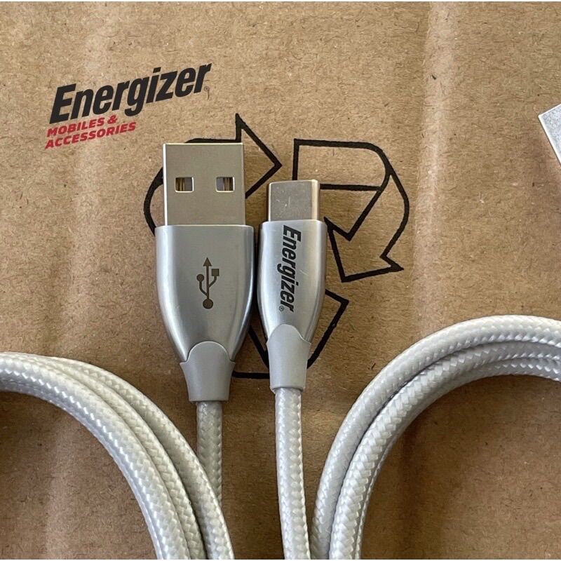 Cáp usb a type c energizer bọc dù hỗ trợ sạc nhanh 3a