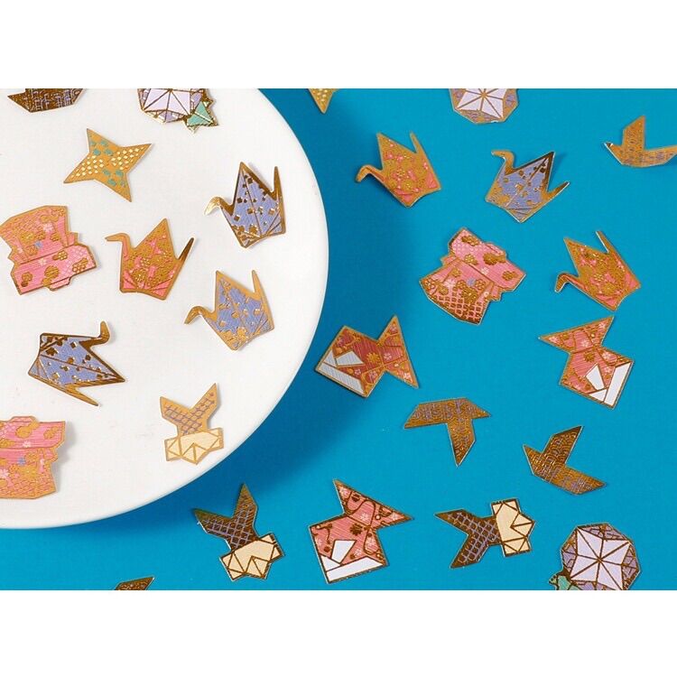 Set 40 miếng dán sticker phũ nhũ vàng trang trí