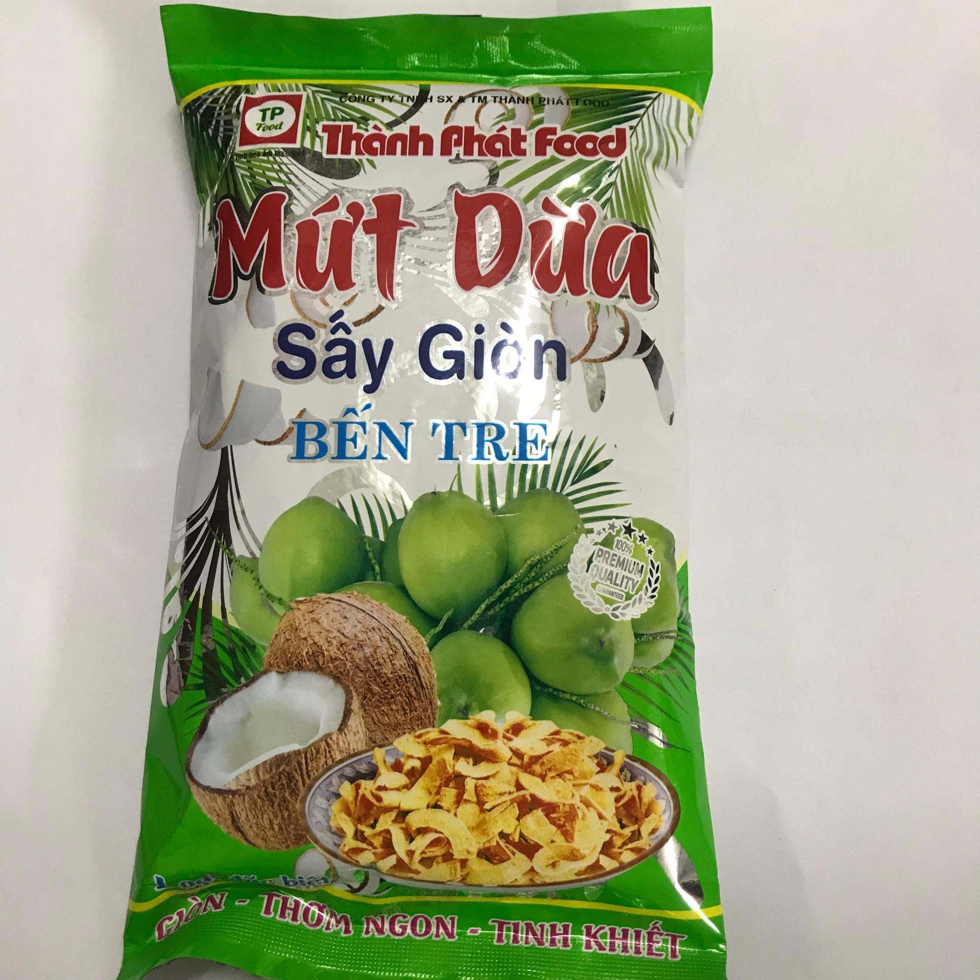 Dừa khô bến tre, mứt dừa sấy giòn dùng ăn liền, ăn kèm chè, sữa chua, kem ...