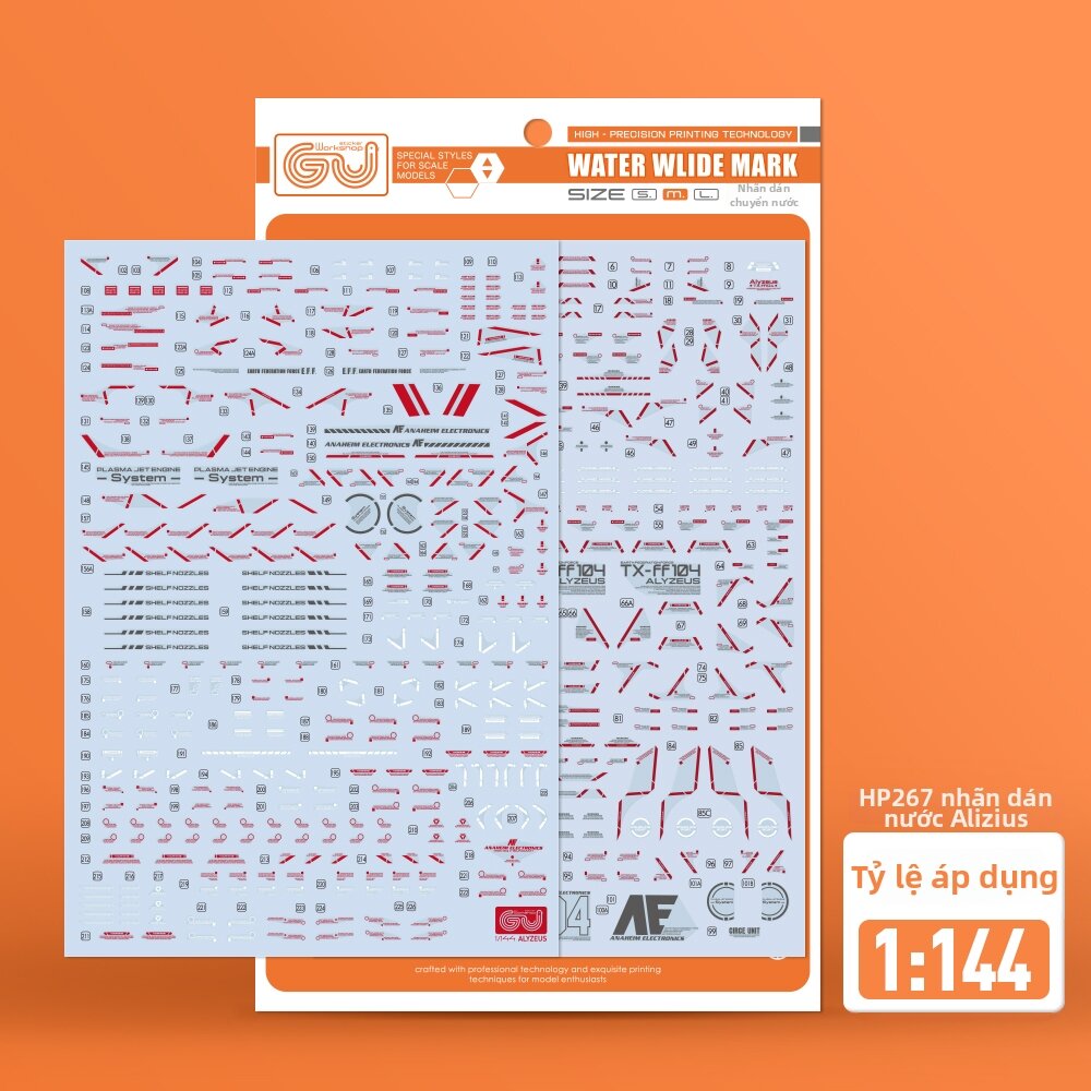 Decal Nước HD 1/144 Mô Hình Allosaurus Beefalo