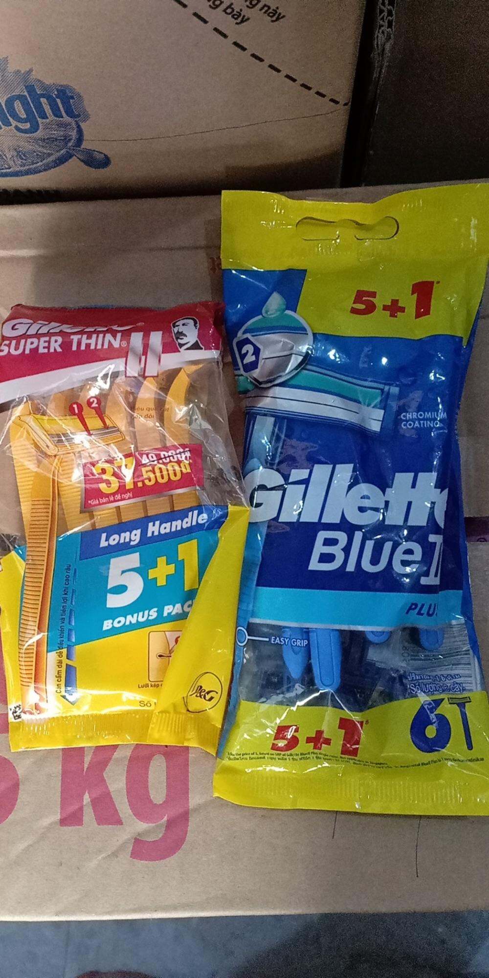 Dao cạo râu Gillette Super Thin II hoặc Blue II plus (gói 6 cây)
