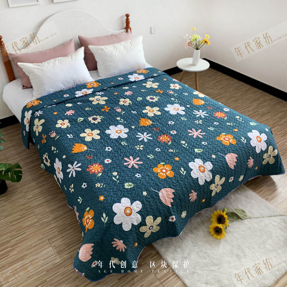 Foreign Trade Summer Cooling Bed Sheets Large Size 220x240 Quiltedtextiles Spring and Autumn Quilted Bed Cover Bed Sofa Bed Cushion Multi-Purpose