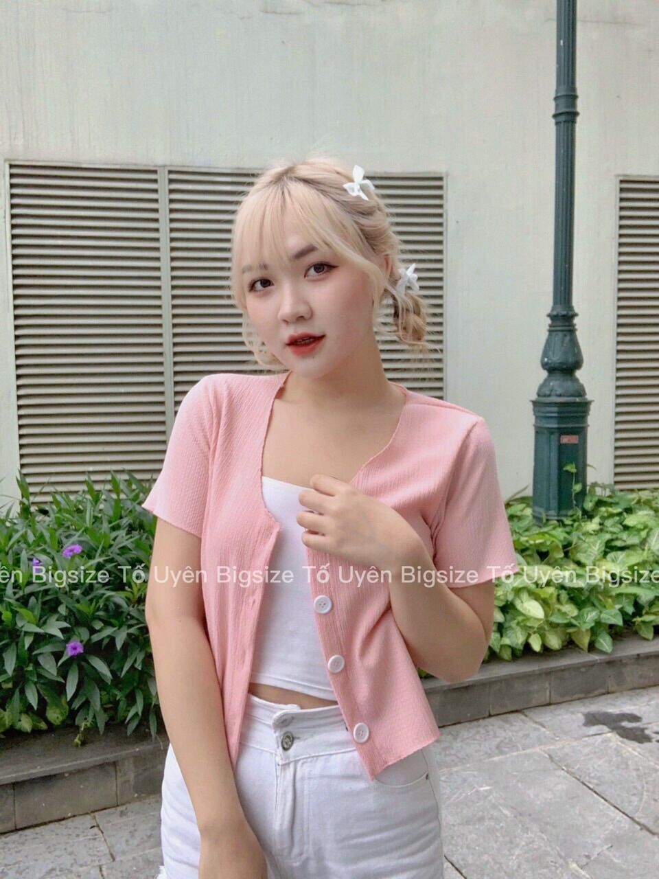 (T.U Bigsize 50-80kg) Áo Croptop 4 Khuy Phong Cách Ulzzang #34