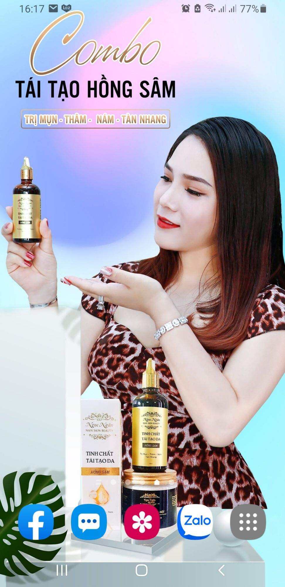 COMBO HỒNG SÂM NGỌC NGÂN  ( 1 TINH CHẤT TÁI TẠO DA  + 1 BỘT THẢO DƯỢC HỒNG SÂM)