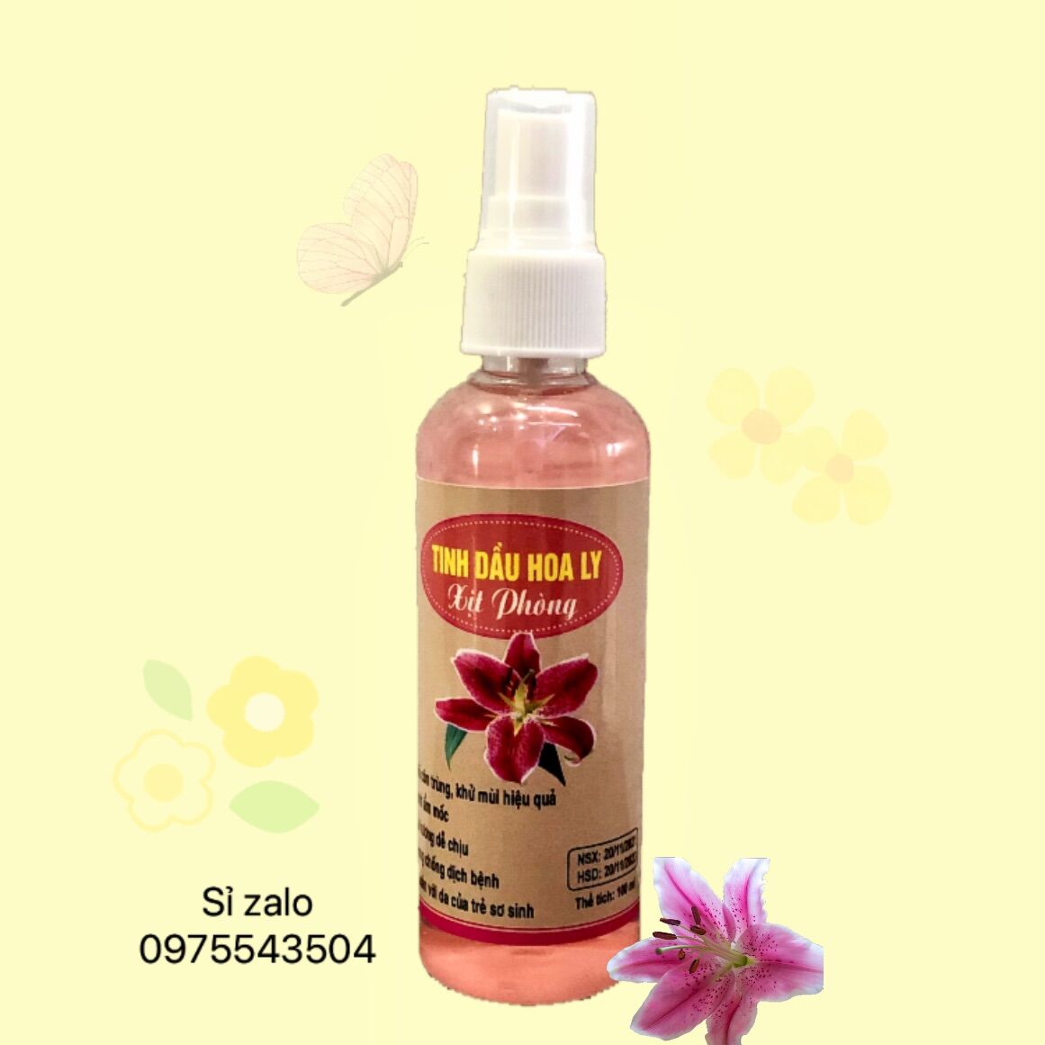 Xịt thơm phòng hương Hoa Ly thiên nhiên