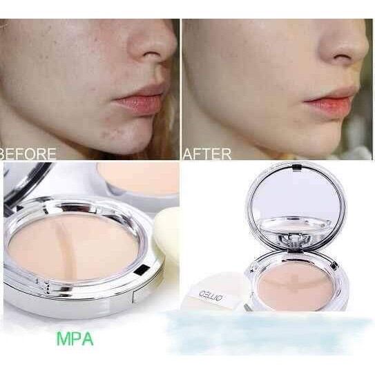 Phấn Phủ Cellio Hàn Quốc Chính Hãng 2 Lõi Phấn Siêu Mịn Dạng Nén