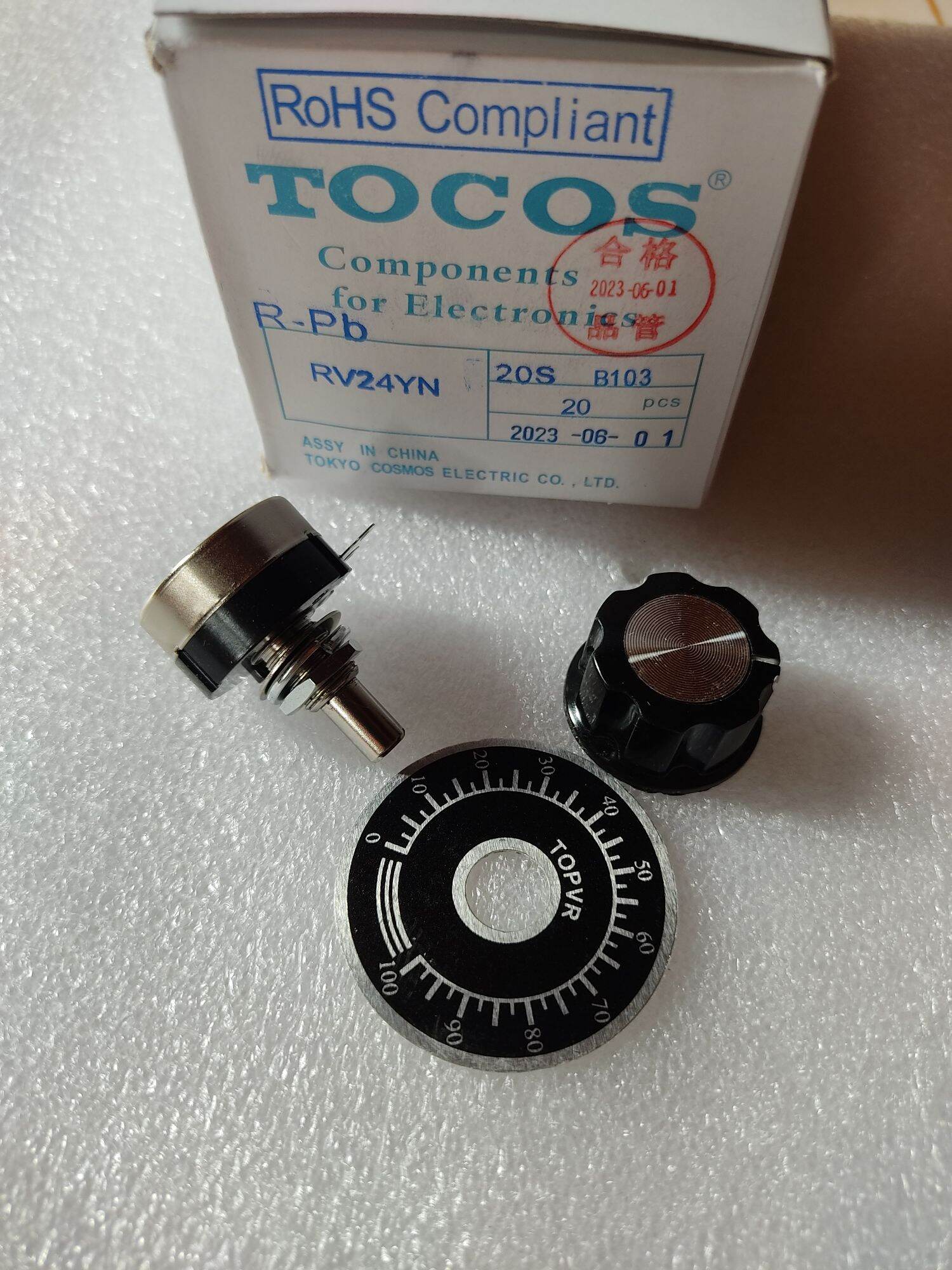 Chiết áp, biến trở rv24yn, 10k, tocos