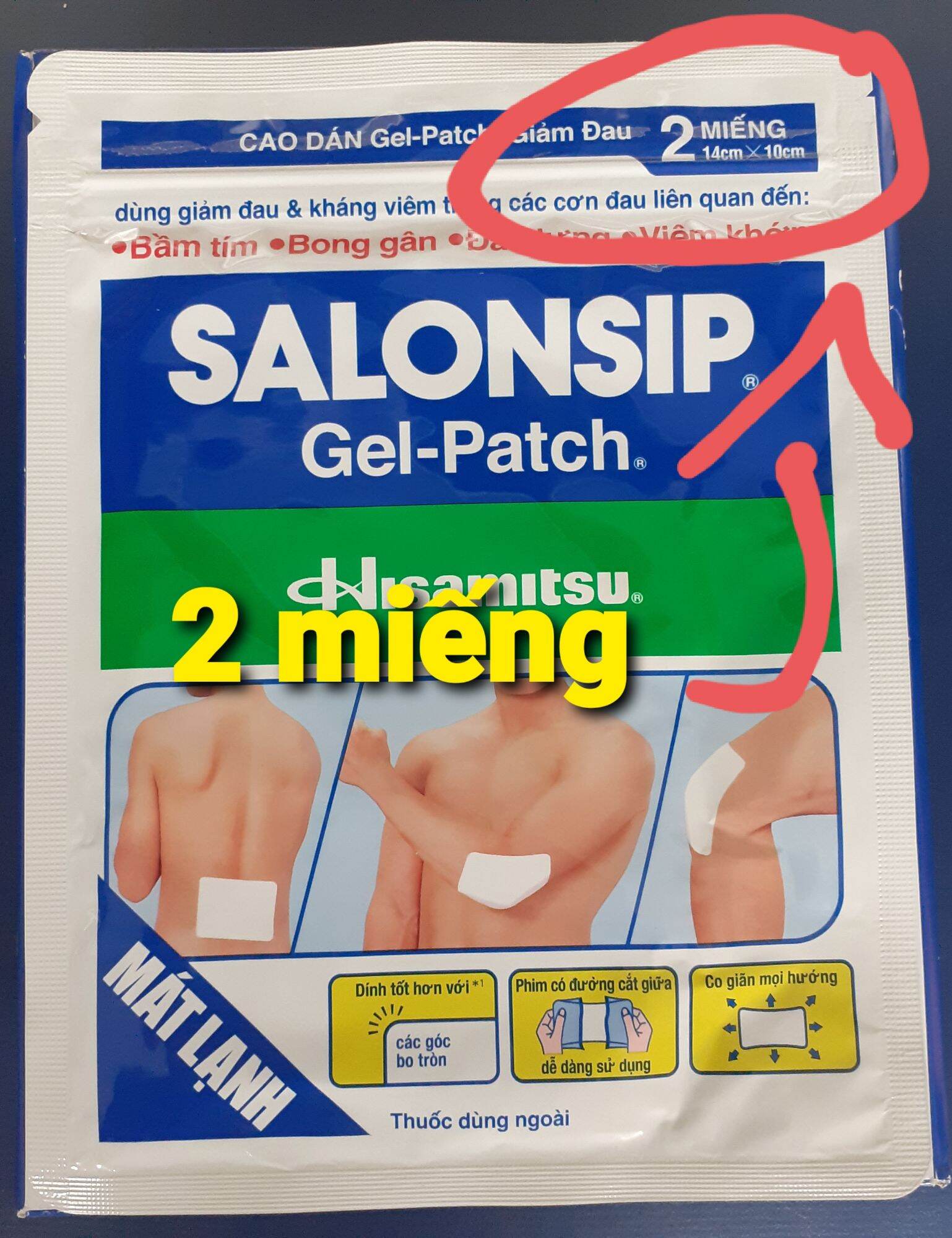 SALONSIP 1 BỊCH CÓ 2 MIẾNG ( LẠNH )