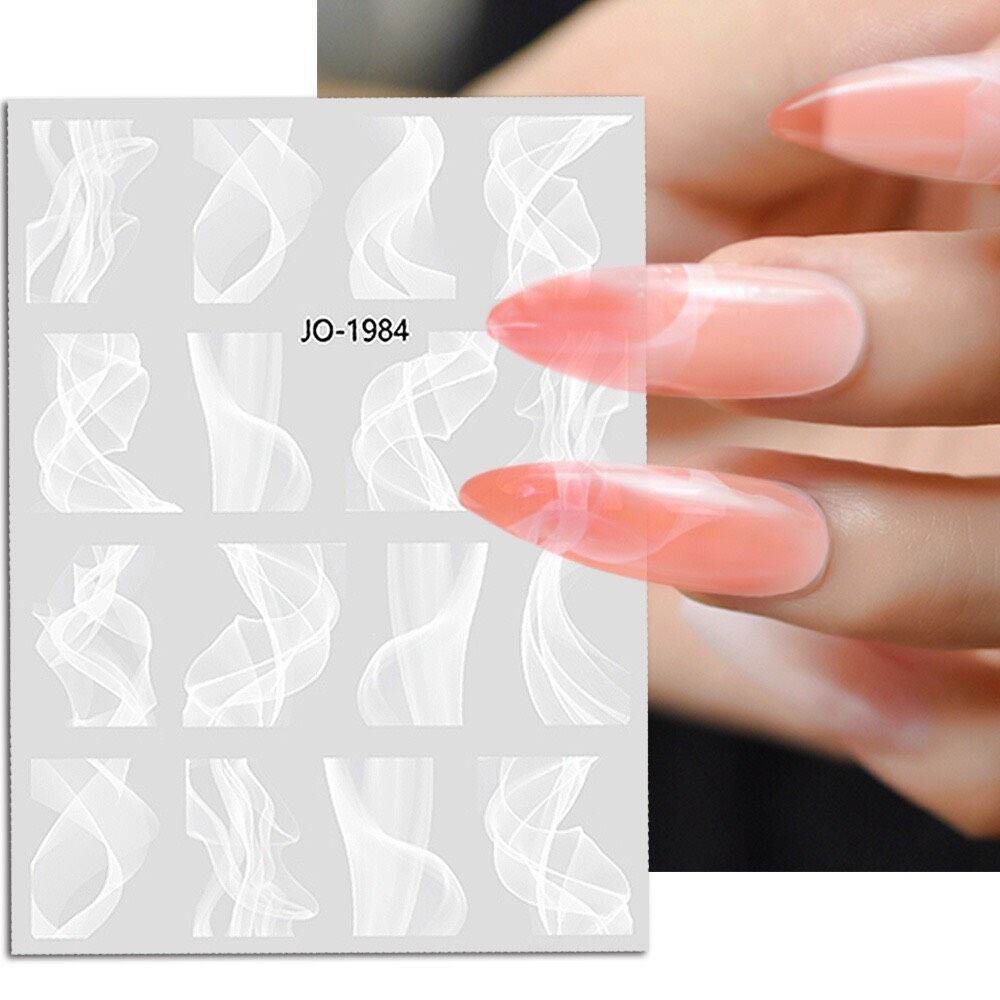 Sticker dán móng tay ánh sao / kẻ sọc / dán đầu móng
