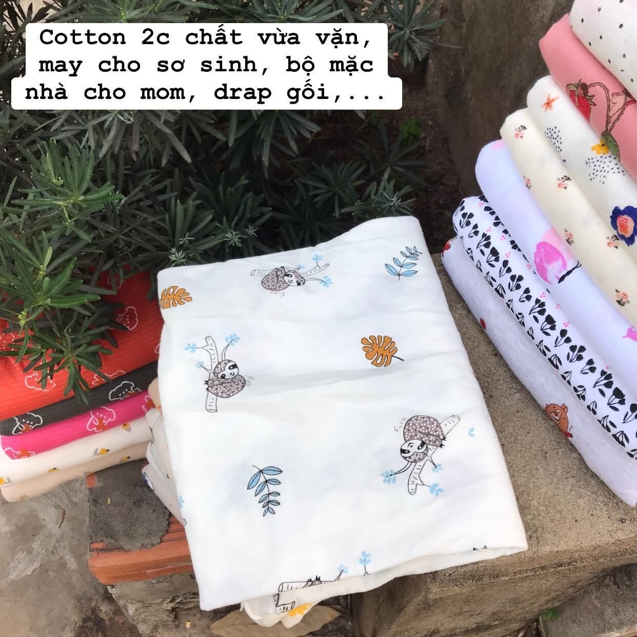 Vải cotton may đồ Hàn Quốc cho bé