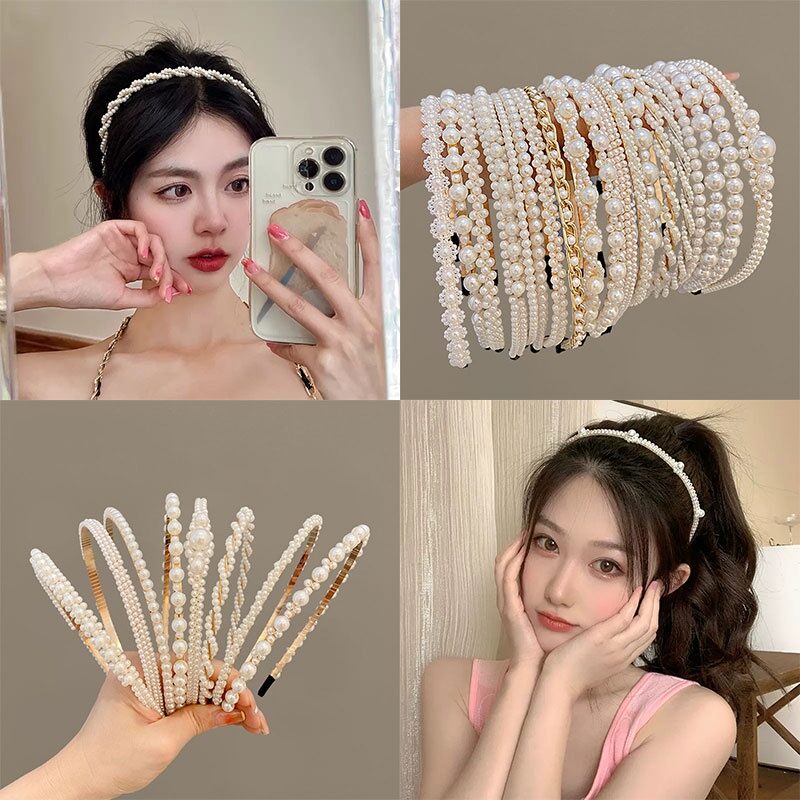 Băng đô cài tóc đính ngọc trai Pk034