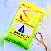 Gạo ST25 + Gạo Lúa Vụ Mới  Dẻo Mền Thơm , Ngọt Cơm ( Túi 5 ký )