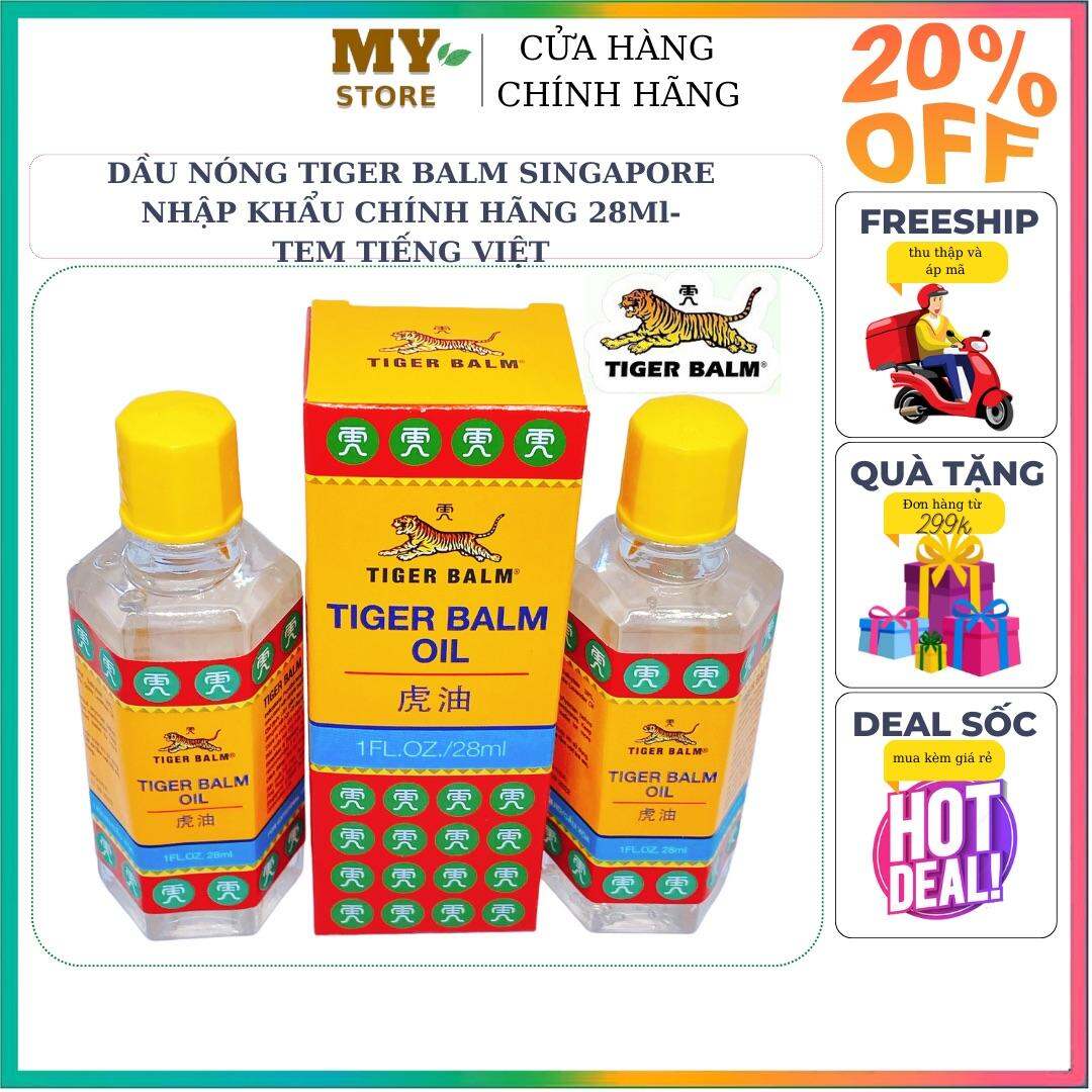 Dầu Nóng Tiger Balm Nhập Khẩu Chính Hãng Singapore- Tem Tiếng Việt 28ml