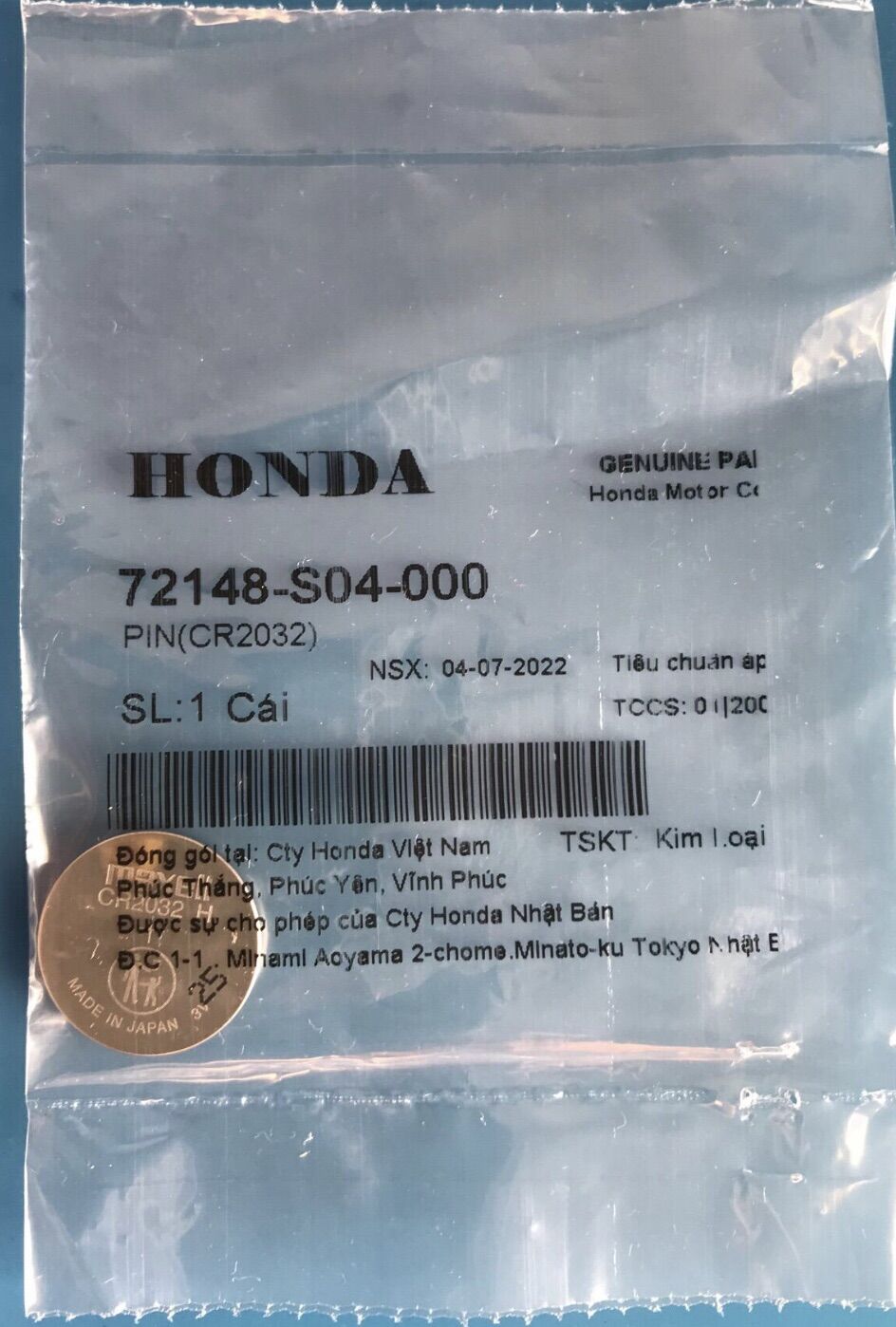 Pin remote xe AB, SH, SHMODE, VISION, LEAD, PCX, Air Blade