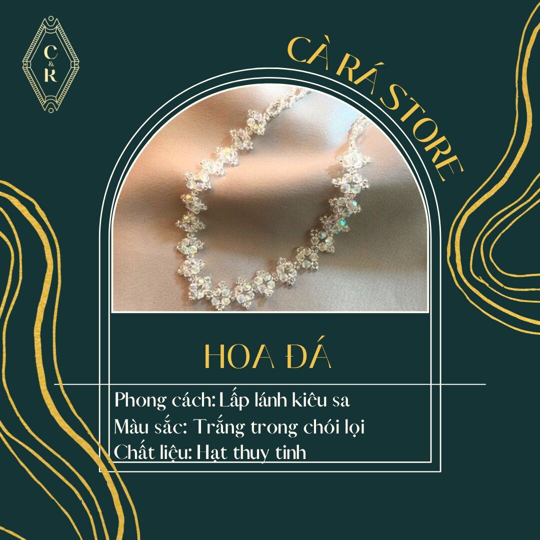 Choker pha lê sang trọng- hoa đá