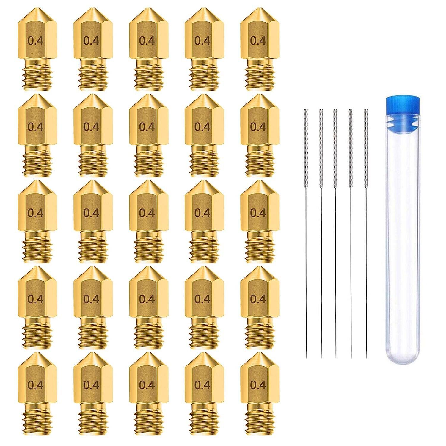 25 con 0.4 mm makerbot creality cr-10 3d máy in bằng đồng máy đùn vòi phun với 5 kim linh kiện thay thế cho ender 3