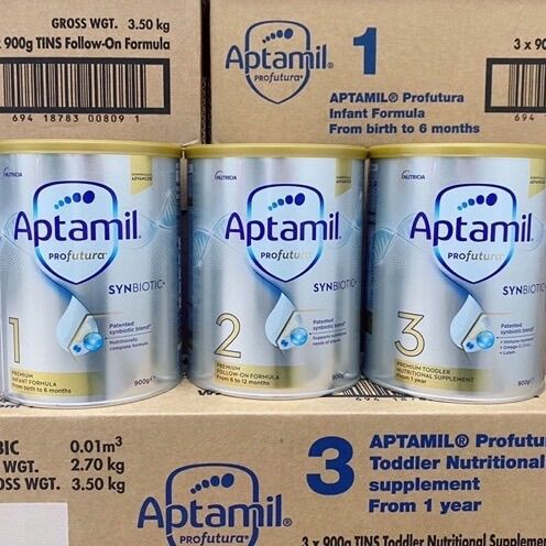 Sữa APTAMIL ÚC 900gr đủ 4 số (Mẫu mới, date 2023)