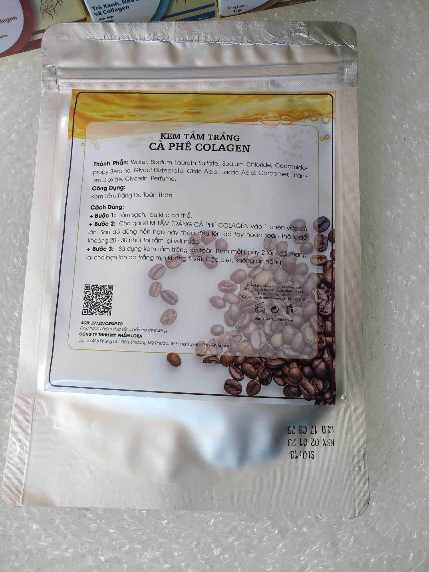 kem tắm trắng cafe lora cosmetic