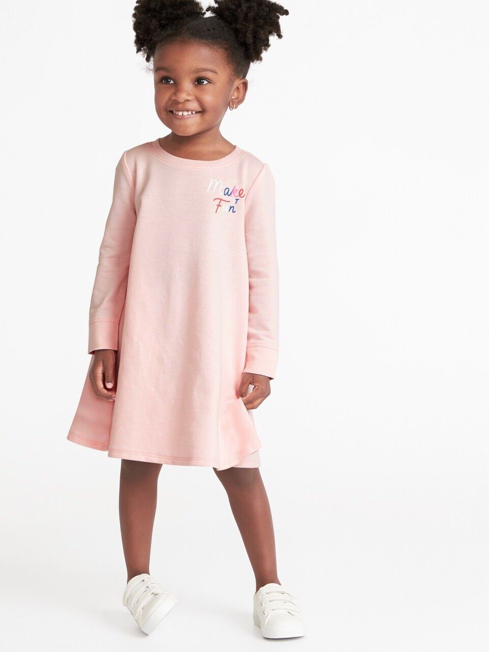 Đầm nỉ da cá tay dài Old Navy bé gái