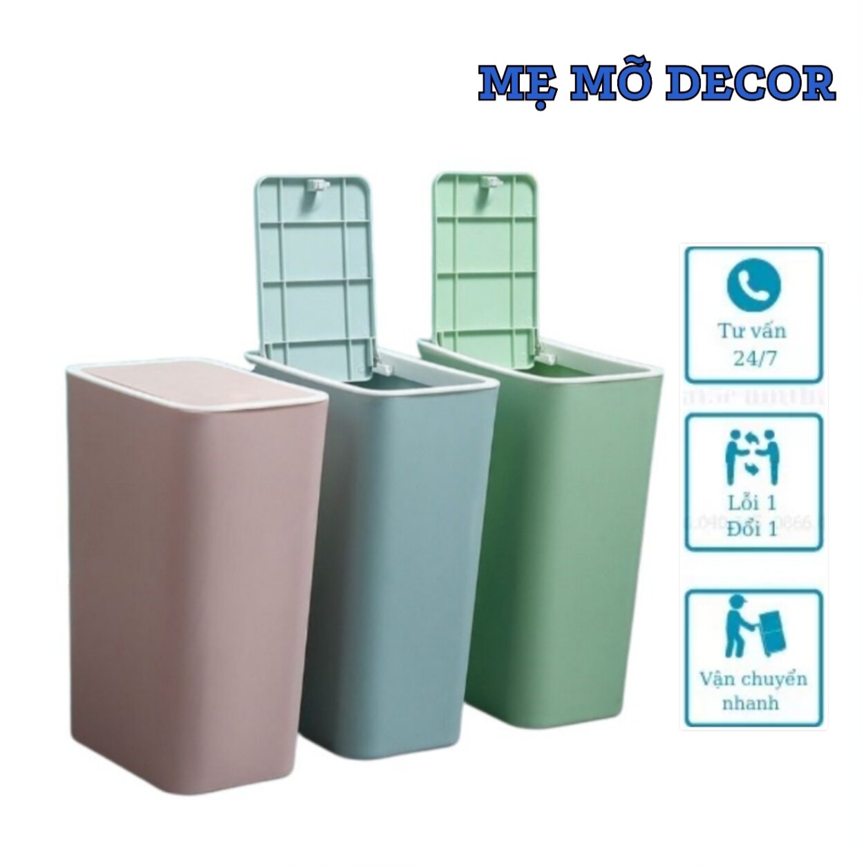 Thùng rác nắp bật nhấn nút dung tích 11L phù hợp cho phòng khách, phòng ngủ, văn phòng làm việc, nhà bếp