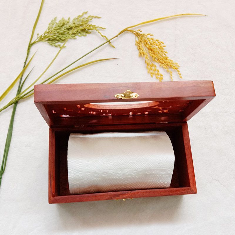 Hộp Giấy Chạm Long Phụng Gỗ Hương