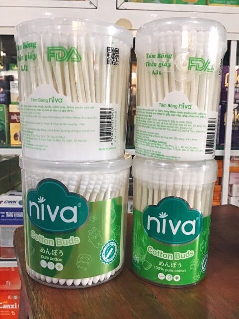Combo 2 hộp bông tăm niva (200 que)