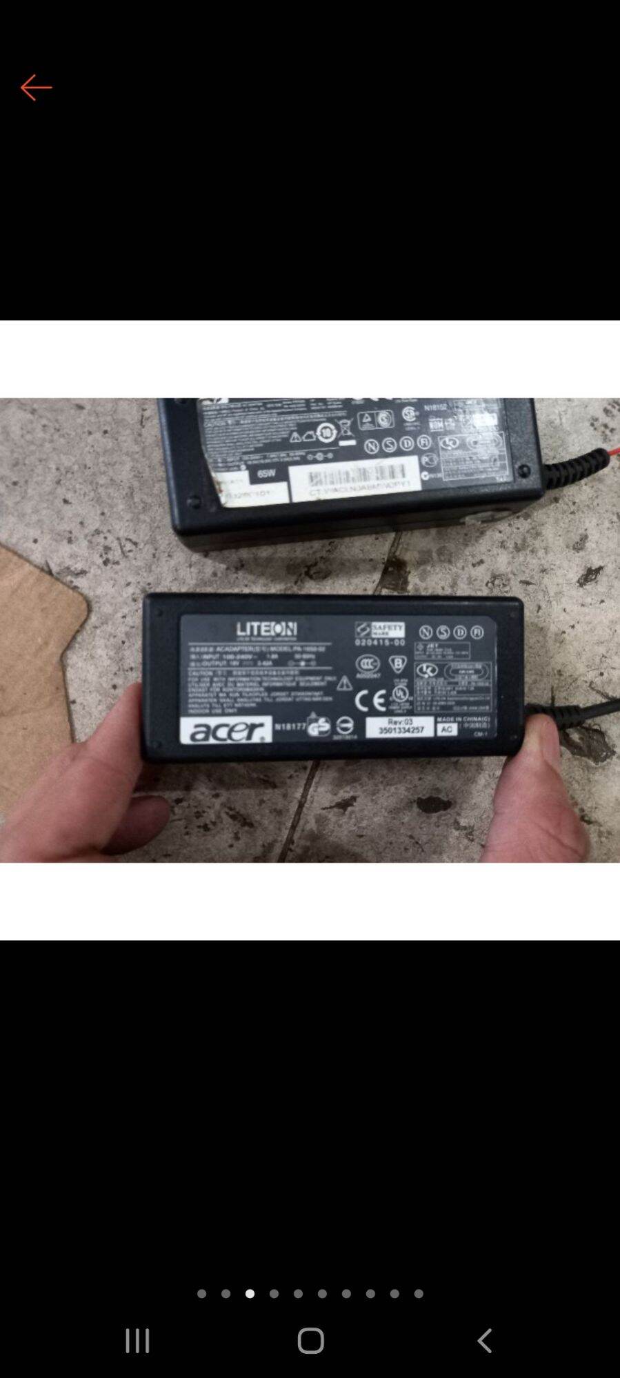 Adapter đứt dây 19v3a bán thợ chế đồ còn sài tốt. giá chưa có dây nguồn.