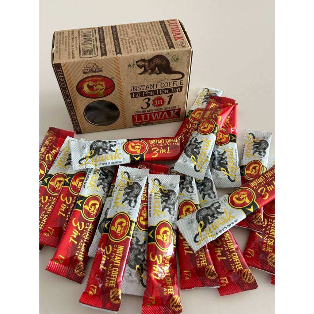 Cà Phê Hoà Tan 3in1 Luwak Con Chồn Vàng C7 (Hộp 18Gói x 17g)