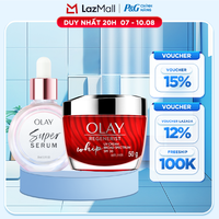Combo 2 SUPER SERUM OLAY SỨC MẠNH TỪ 5 DƯỠNG CHẤT TRONG 1 - Chai 30ML Và Kem Dưỡng Ẩm Ban Ngày OLAY REGENERIST WHIP 50G