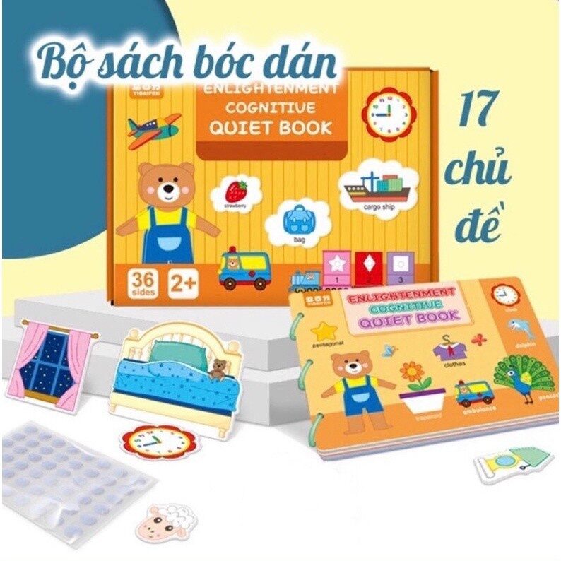 Sách bóc dán Montessory thông minh cho bé