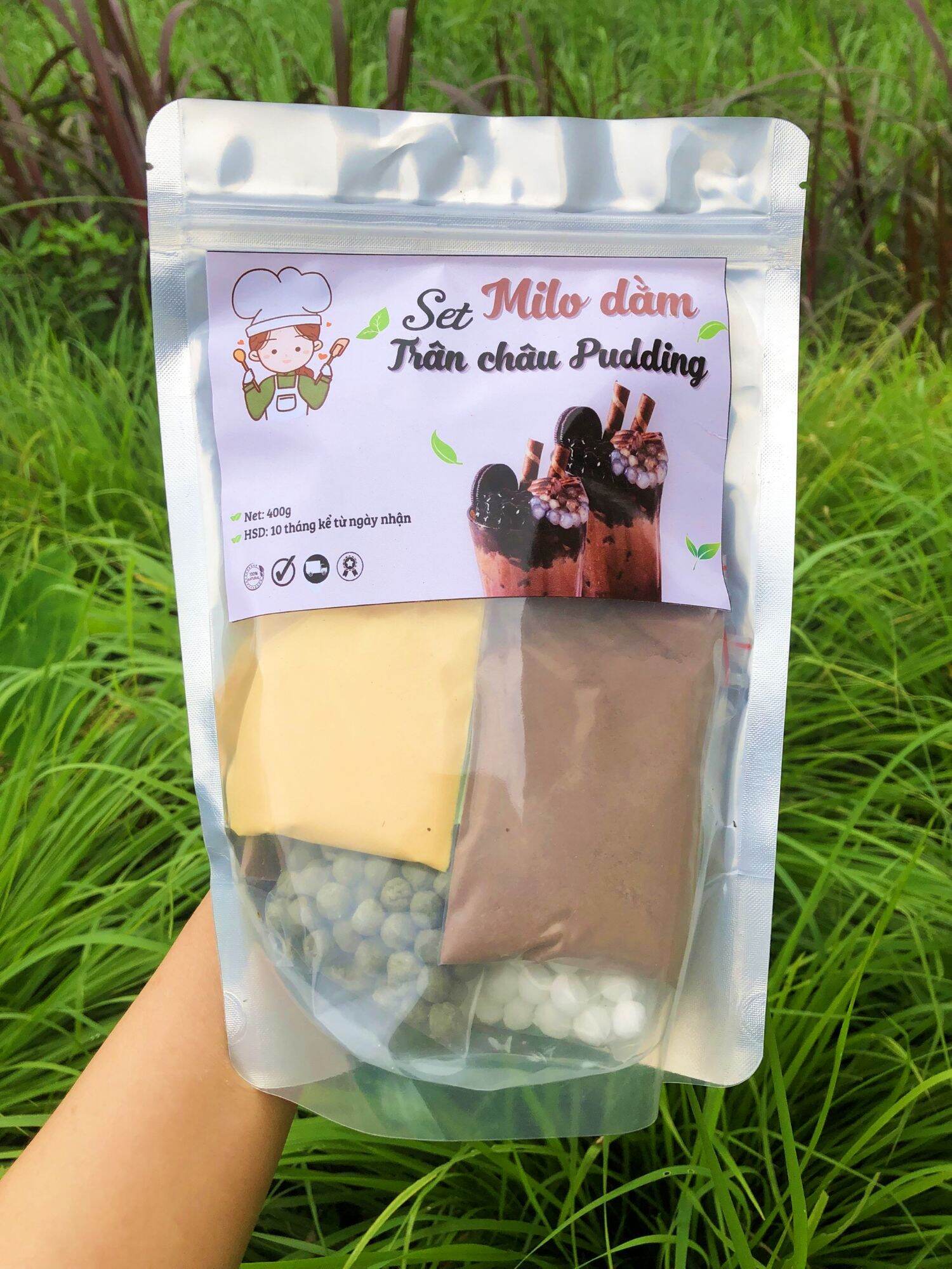 Sét Milo Dằm Trân Châu Pudding (Túi 400g nấu được 15 ly)