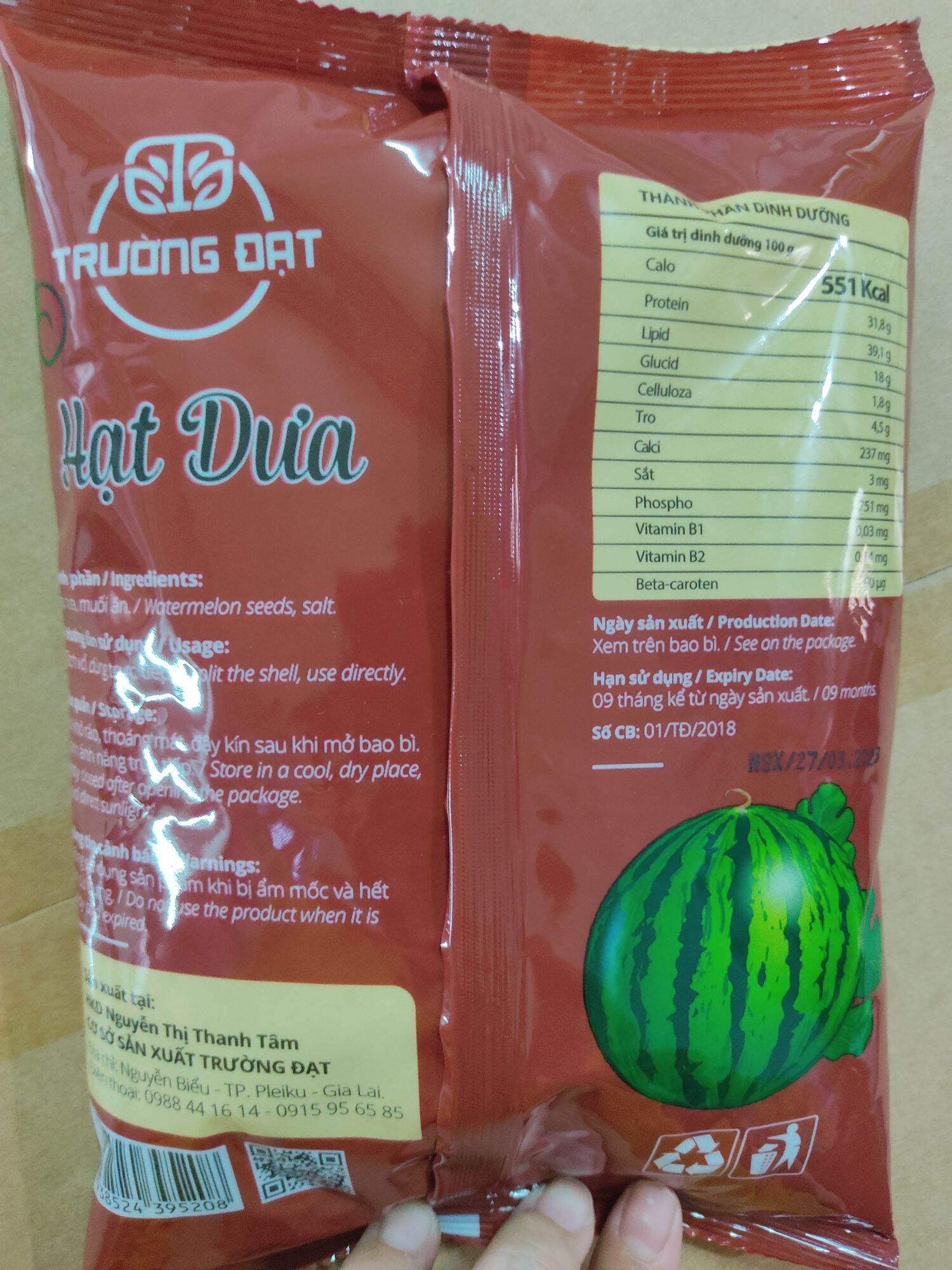 Hạt dưa rang củi Trường Đạt 1kg