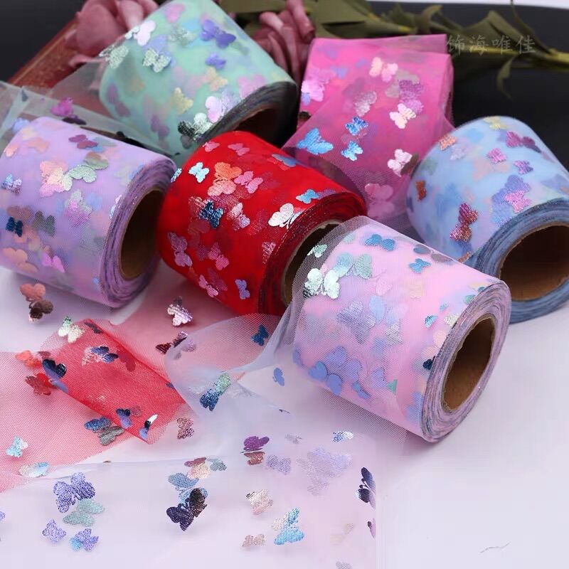 Cuộn 3m ruy băng voan lưới hồ điệp