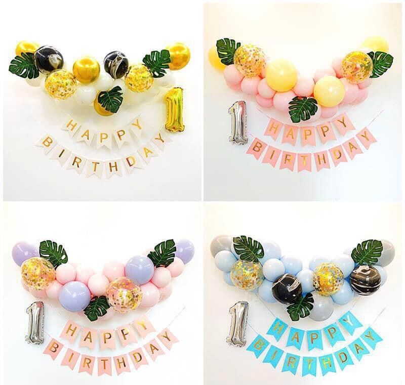 Set bóng trang trí sinh nhật đơn giản cho bé