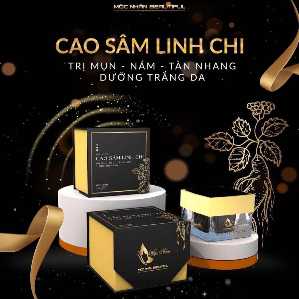 Cao sâm linh chi tái tạo da mộc nhân dưỡng trắng da thiên nhiên