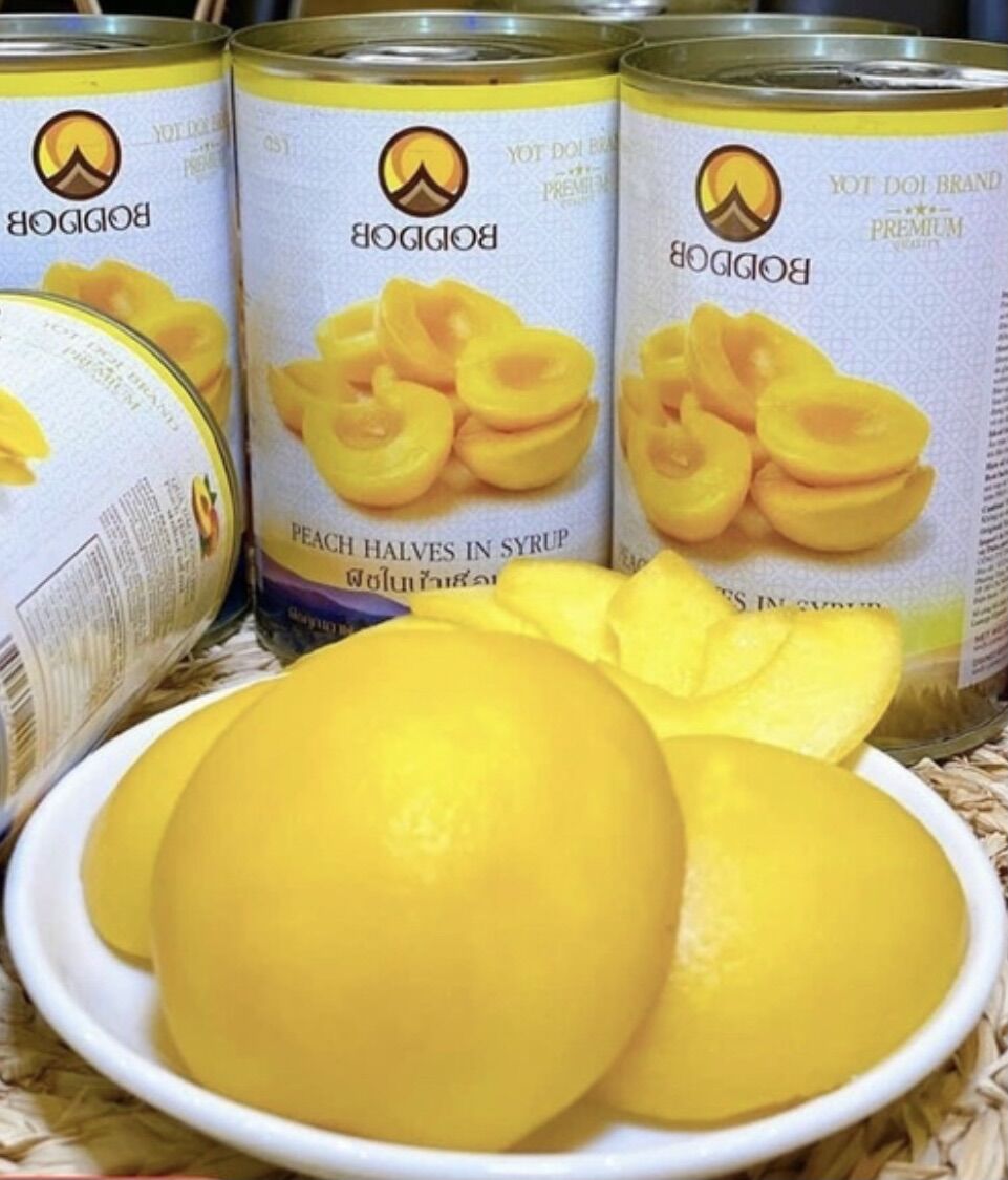 Combo 2 lon Đào ngâm BODDOB Thái Lan 820g Lon Lớn