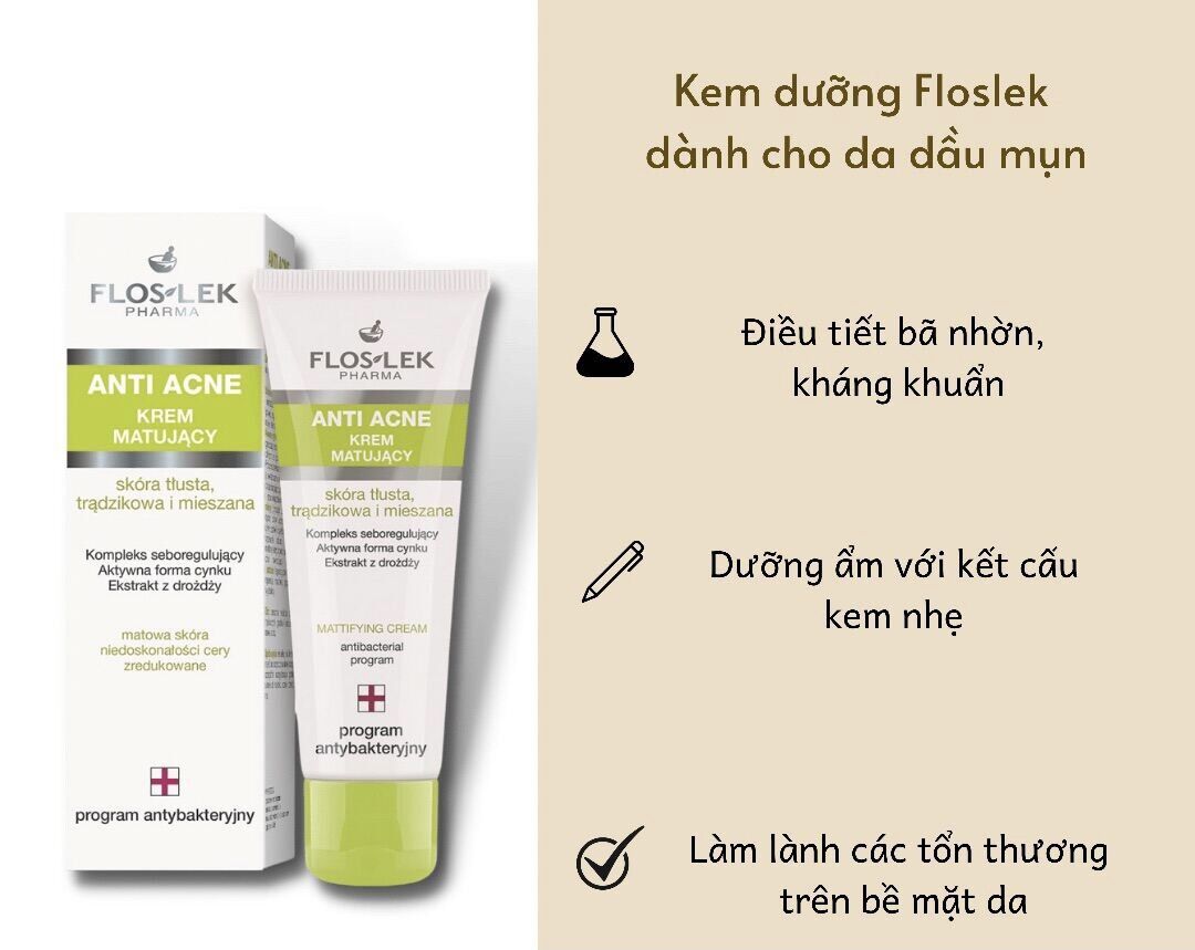 ‼️ Kem dưỡng ẩm cho da dầu mụn Floslek ‼️