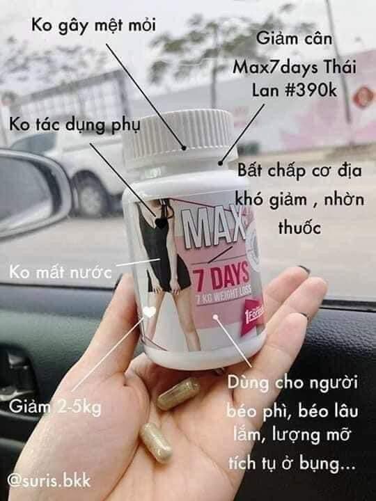 Lọ 30viên giảm cân Max 7days thái lan