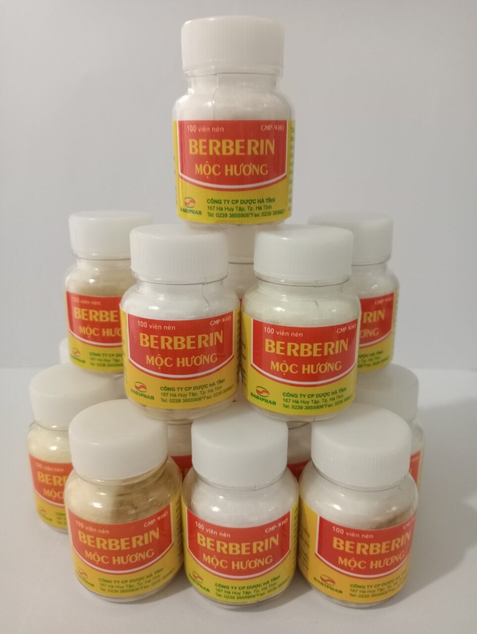 Combo 5 lọ BERBERIN MỘC HƯƠNG Lọ 100 viên ( mua 10 lọ tặng  thêm 2 lọ Vitamin B1 ) )