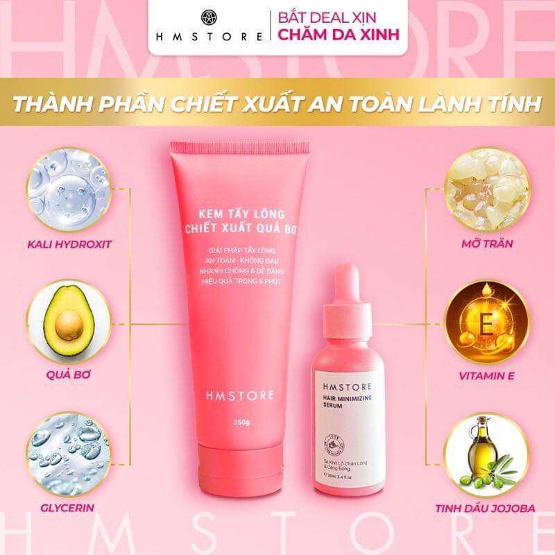 Kem tẩy long HM store tặng kèm serum