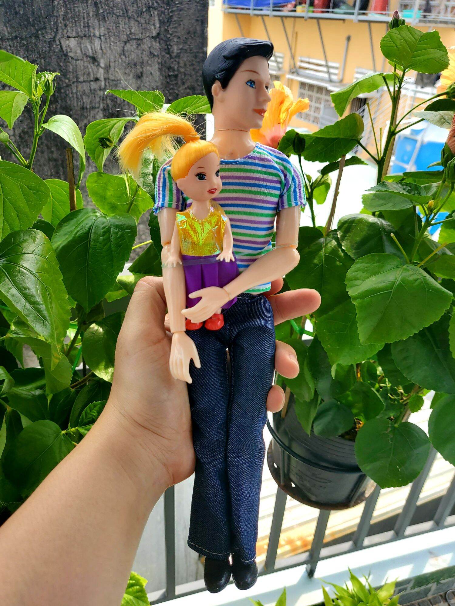 Bộ 2 búp bê bố con gia đình hạnh phúc